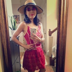 Free People Red Lace Dress